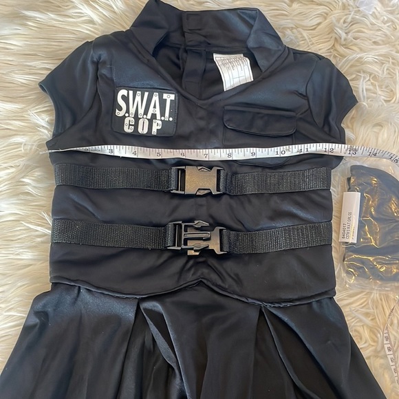 Girls 3 piece SWAT cop police woman black navy Halloween costume sz S cop woman - Picture 14 of 16